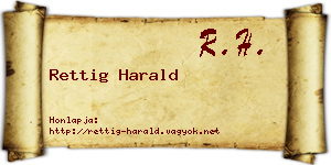 Rettig Harald névjegykártya